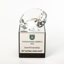Load image into Gallery viewer, Bespoke glass diamond award