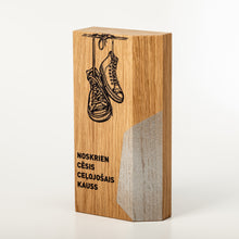 Load image into Gallery viewer, Custom wood trophy with UV flatbed print