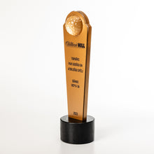 Load image into Gallery viewer, Gold golf trophy for corporate championship