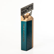 Load image into Gallery viewer, Bespoke metal- wood MTB cycling trophies