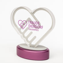 Load image into Gallery viewer, bespoke acrylic  and metal trophy with custom print design