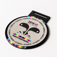 Load image into Gallery viewer, Custom Silver metal medal with full colour print_unique design_Awards and Medal Studio_1