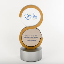 Load image into Gallery viewer, Custom design silver gold finih metal award_personalised digital print_custom design_modern awardAwards and Medal Studio