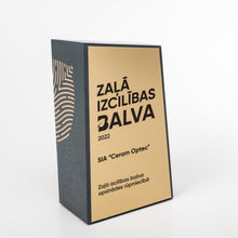 Load image into Gallery viewer, unique wood metal award with engraving and UV print