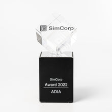 Load image into Gallery viewer, Custom glass award with personalised UV flat bed print.