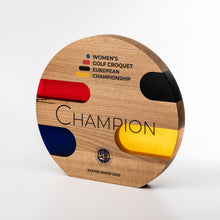 Load image into Gallery viewer, Wood, resin art trophy. UV flat bed print.Custom design.