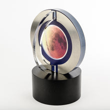 Load image into Gallery viewer, Stunning acrylic and stainless steel trophy with printed details and a brushed stainless steel_Awards and Medal Studio