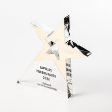 Load image into Gallery viewer, Star Award with gold metal plate.