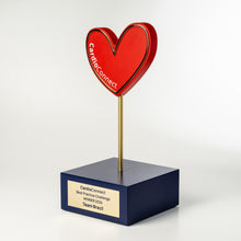 Load image into Gallery viewer, Custom Heart-shaped trophy with 'CardioConnect' branding
