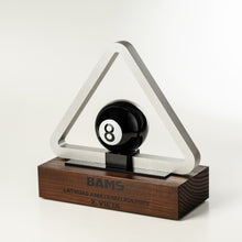 Load image into Gallery viewer, Silver bespoke billiard trophy