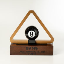 Load image into Gallery viewer, Trophy with a black eight-ball on a wooden base