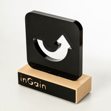 Load image into Gallery viewer, Bespoke corporate award, acrylic, wood, uv print