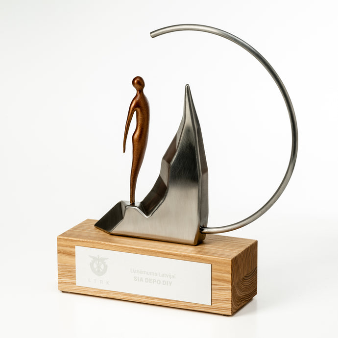 Unique design trophy for corporate recognition