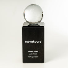 Load image into Gallery viewer, Custom made award for the travel industry with an elegant and symbolic design