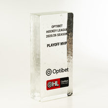 Load image into Gallery viewer, Custom glass trophy for hockey