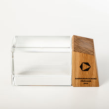 Load image into Gallery viewer, Glass award with 3D engraved logo