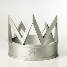 Load image into Gallery viewer, Silver crown-shaped trophy with 'Ninja Champions Series'