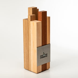 Sustainable wood metal trophy