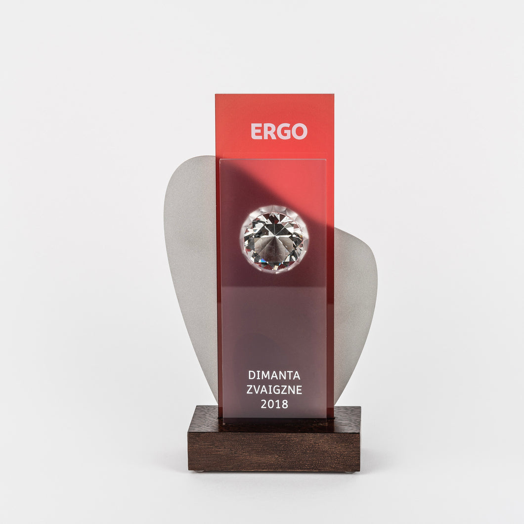 Bespoke glass diamond metal trophy-Awards and medal studio