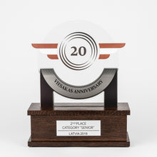 Load image into Gallery viewer, Bespoke glass metal acrylic wood trophy-Awards and medal studio 2