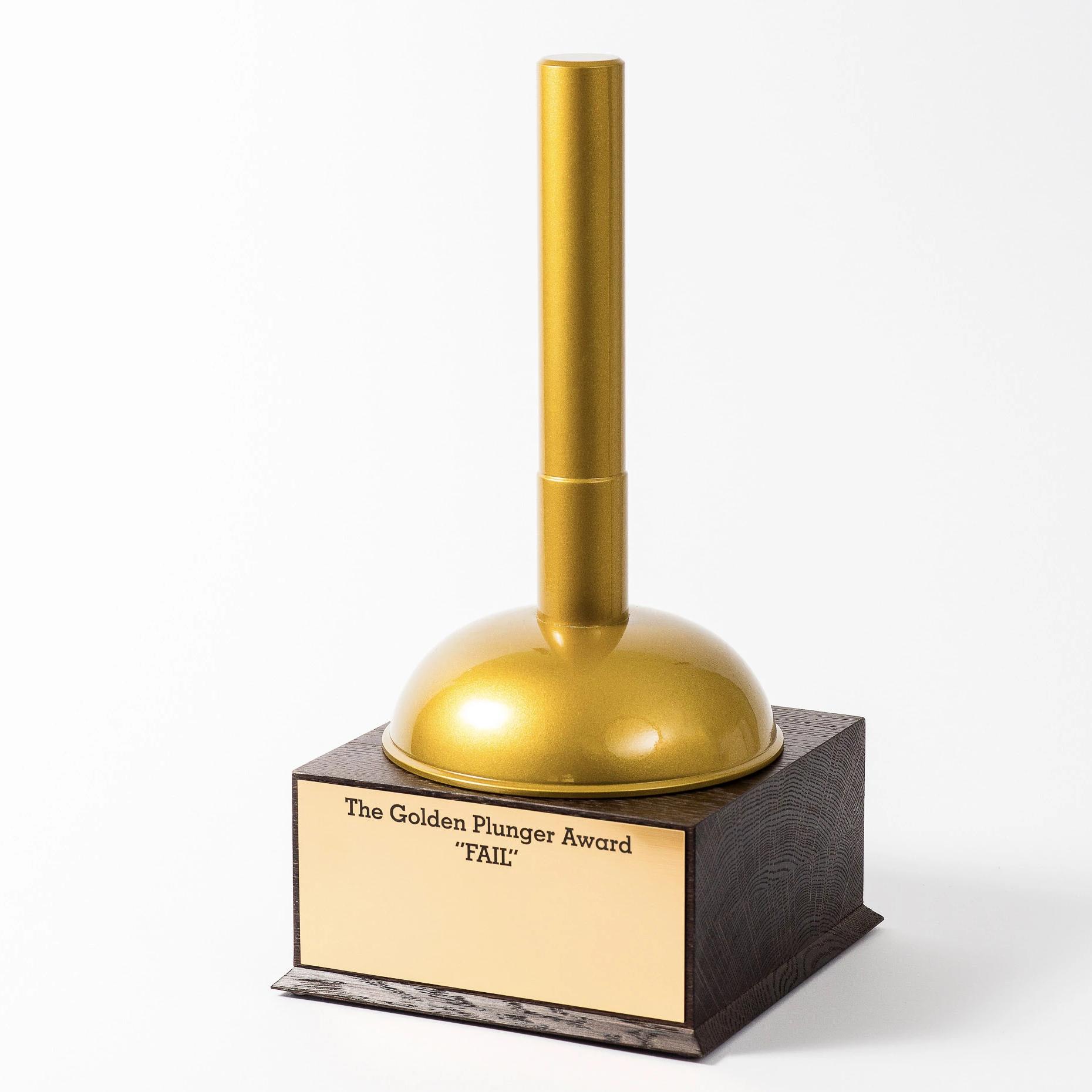Custom award: The golden plunger Award – AWARDS & MEDAL STUDIO
