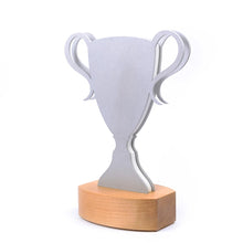 Load image into Gallery viewer, Bespoke_Cup_trophy_aluminium_wood trophy_personalised engravings_Awards and Medal Studio 3
