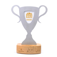 Load image into Gallery viewer, Bespoke_Silver_Cup_trophy_aluminium_wood trophy_personalised engravings_Awards and Medal Studio 1