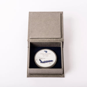 Corporate silver coin_personalised full colour print_Awards and Medal Studio