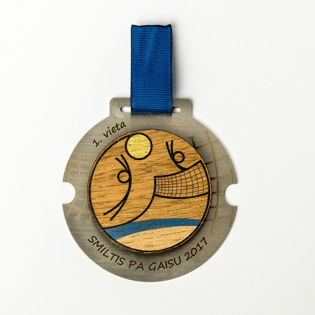 Bespoke wood metal medal_laser engraving_full colour print_Awards and Medal Studio