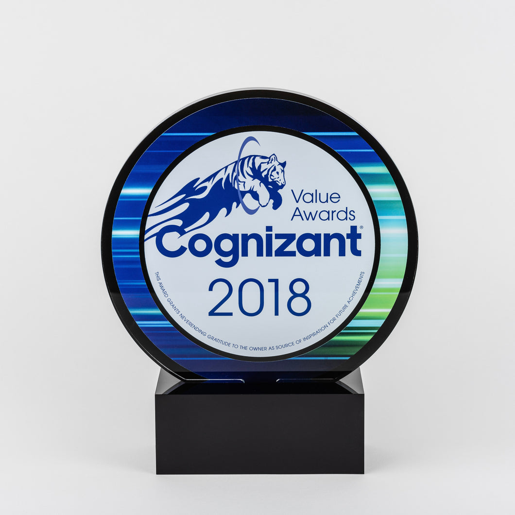 Custom acrylic value award with digital printings-Awards and medal studio