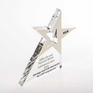 Star trophy with uv print