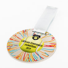 Load image into Gallery viewer, Custom design silver medal for tennis championship_full colour print_Awards and Medal Studio