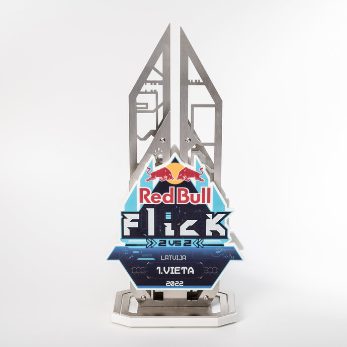 Custom metal trophy for Red Bull.