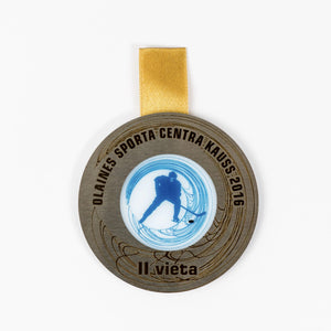 Custom hockey medal_silver metal_acrylic_combination_laser engraving_full colour print_Awards and Medal Studio_1