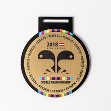 Load image into Gallery viewer, Custom Gold metal medal with full colour print_unique design_Awards and Medal Studio_1