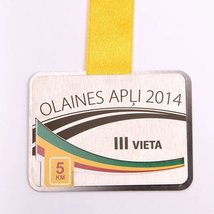 Custom stainless steel medal into layers_laser engraving_full colour print_Awards and Medal Studio