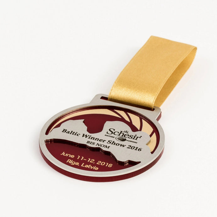 Stunning mixed material medal_acrylic_metal_laser engraving_full colour print_Awards and Medal Studio