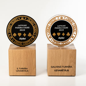 poker trophies with print