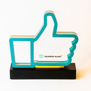 Custom acrylic aluminium trophy with diodes_Awards and medal studio