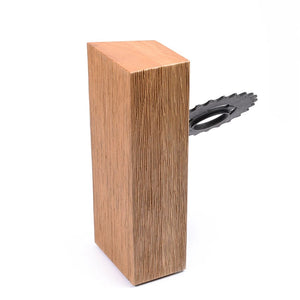Custom wood block award_with embedded wheel gear_personalised engraving_Awards and Medal Studio_3