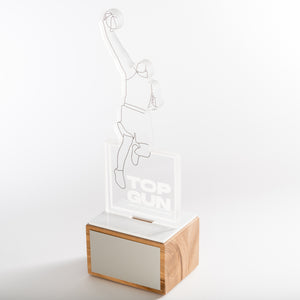 Laser cut acrylic trophy with UV digital print