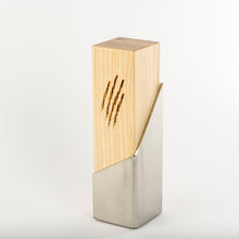 Load image into Gallery viewer, Custom communication award_stainless steel wood award with laser engraving and UV digital print_custom design_Awards and Medal Studio_1
