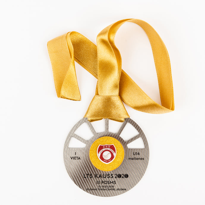 Custom gold metal medal with custom print design