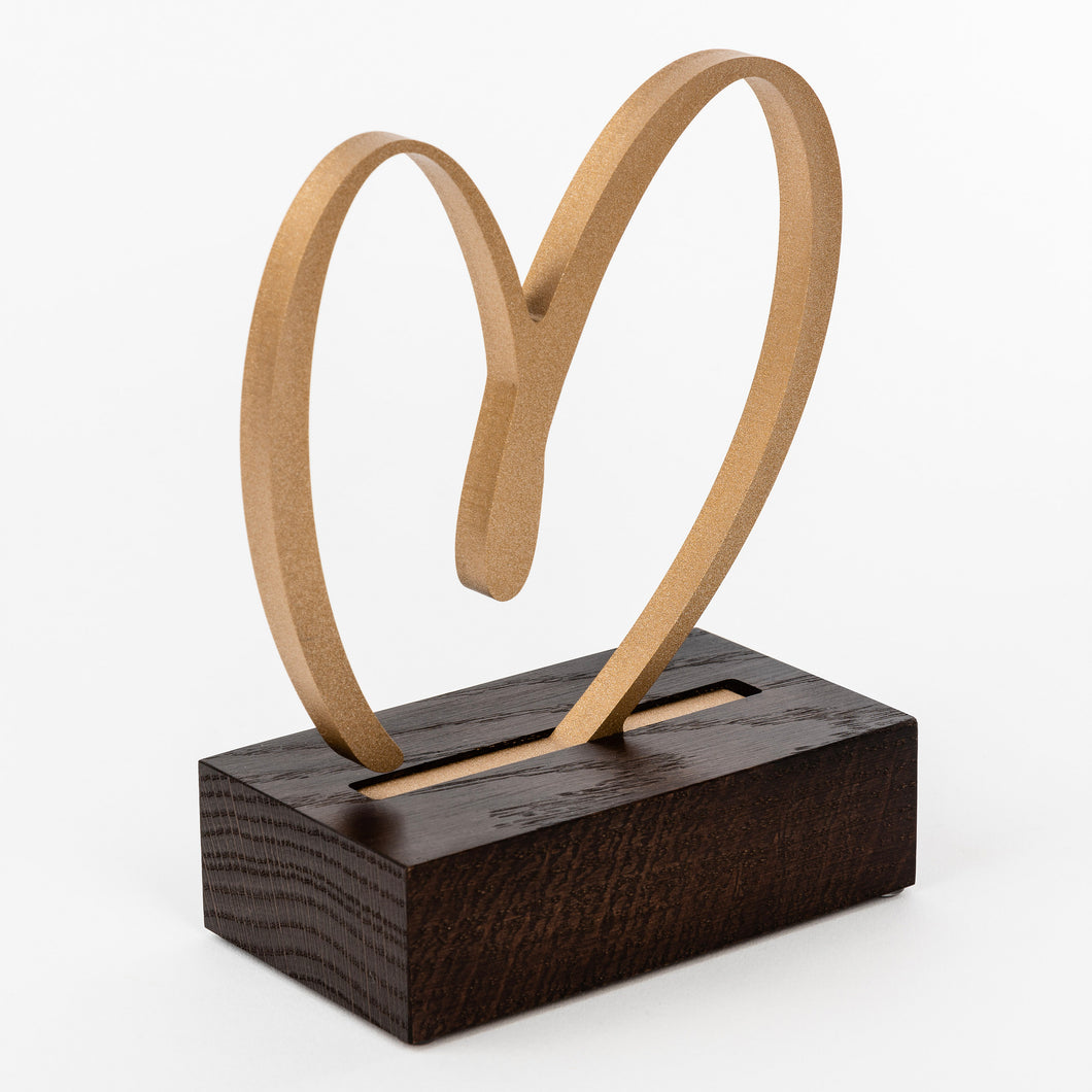 Custom gratitude trophy_heart design gold award_Awards and Medal Studio