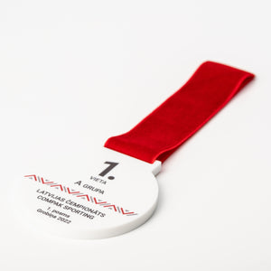 Custom medal with personalised nomination print.