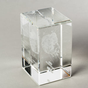 Clear optical glass award with 3D engraving inside the glass-3D file design_3
