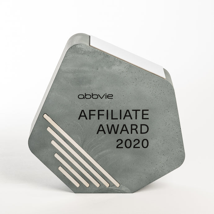 Modern concrete polished metal award_personalised printing_Awards and Medal Studio_2