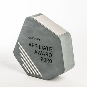 Modern concrete polished metal award_personalised printing_Awards and Medal Studio_1