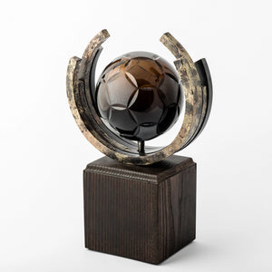 Football eco friendly custom crystal forged metal trophy_Awards and medal studio 1