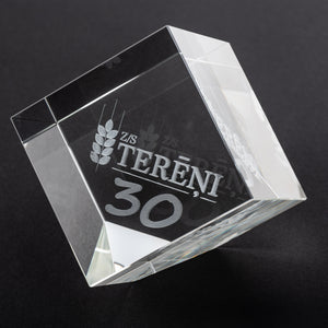 Custom crystal glass cube award